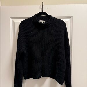 Madewell Black Ribbed Cashmere Mockneck Sweater